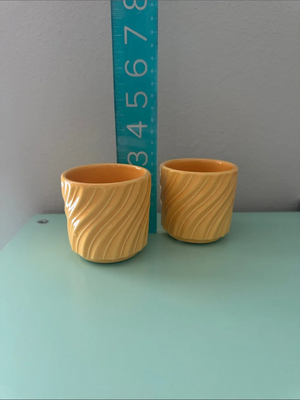 2 Yellow Mini Orchid Pots